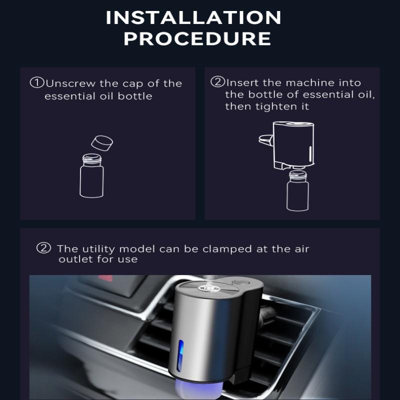 Smart Car Air Freshener, Car Air Freshener Diffuser with 3 Adjustable Modes, Car Aromatherapy Machine for Car Home Office Bedroom, Gift for Friend, Car Electrical Appliances - Dvvgowev