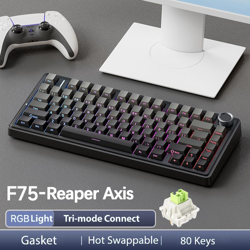 OFFICIAL AULA F75 Pro Wireless Mechanical Keyboard, 75% Hot-Swappable, USB Charging, RGB Backlight, PBT Side-Printed Keycaps, Gaming Keyboard, Office, Multimedia Scroll Wheel, Creamy Keyboards back school supplies PC accessories TikTokShopfalldealsfo - Dvvgowev