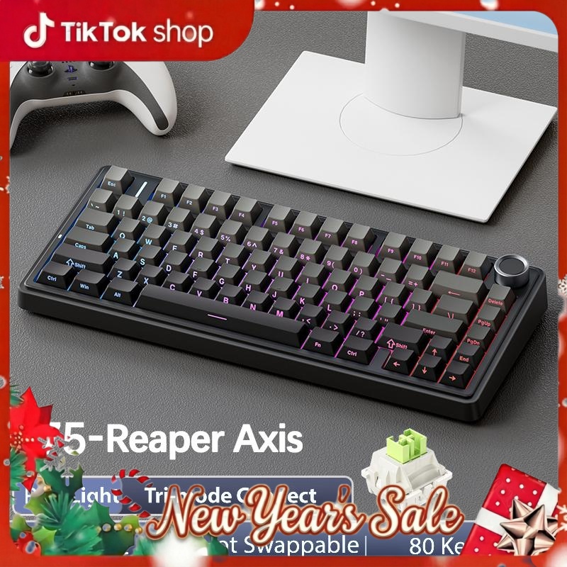 OFFICIAL AULA F75 Pro Wireless Mechanical Keyboard, 75% Hot-Swappable, USB Charging, RGB Backlight, PBT Side-Printed Keycaps, Gaming Keyboard, Office, Multimedia Scroll Wheel, Creamy Keyboards back school supplies PC accessories TikTokShopfalldealsfo - Dvvgowev