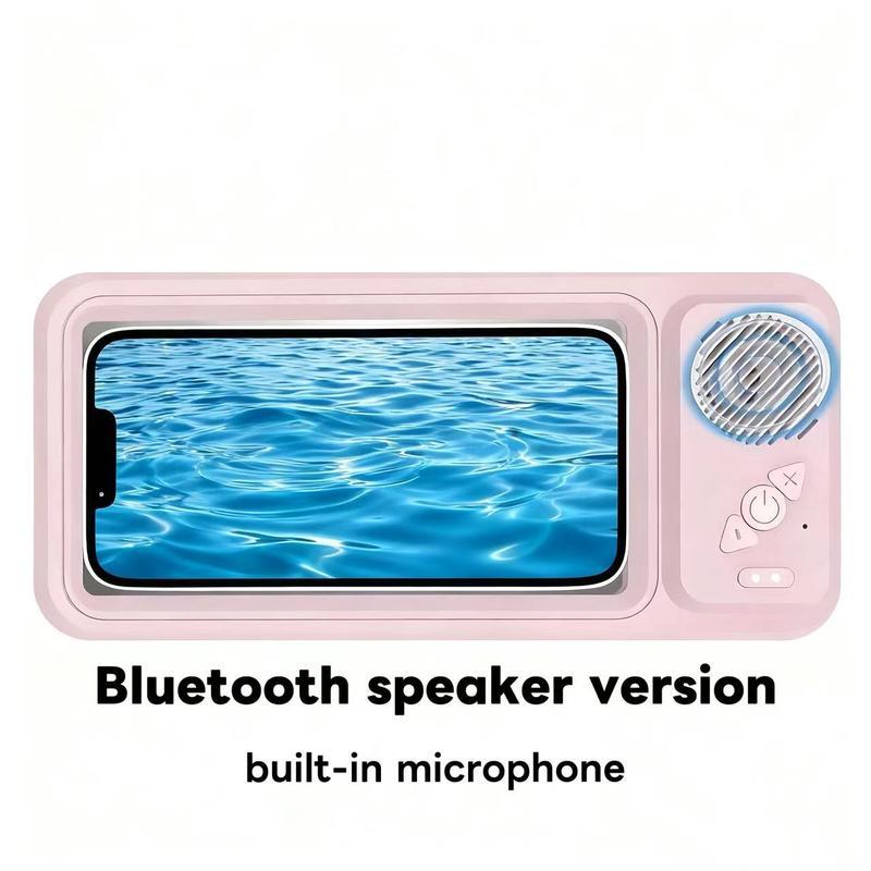 Waterproof Bluetooth-compatible Speaker with 360° Rotating Touch Screen, Shower TV-like Phone Mount for Video Viewing, Music & Bath Time in Bathroom, Kitchen & Pool, Waterproof Wireless Speaker - Dvvgowev