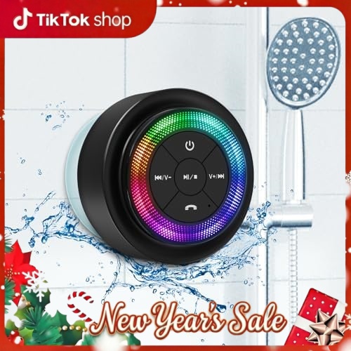 XLEADER Pro Shower Speaker (Upgraded) Certified IPX7 Waterproof Bluetooth Speaker, 8W Crystal Sound&Rich Bass, 15H Playtime, with Suction Cup, Silicone Lanyard, Ideal Gifts, SoundAngel Mate(2 Gen) - Dvvgowev