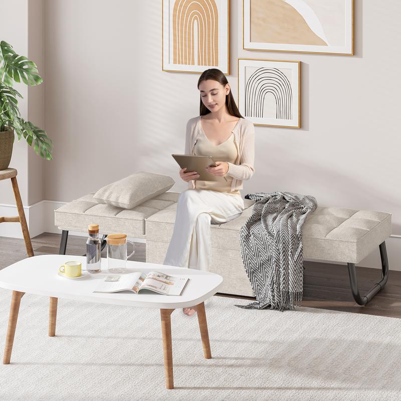 【TikTokShopfalldealsforyou】FlexiSpot Convertible Sleeper Chair Sofa Bed, 75 inches, with 5-Level Adjustable Backrest, Folding Ottoman Bed Sofa for Living Room, Apartment, Office - Grey - Dvvgowev