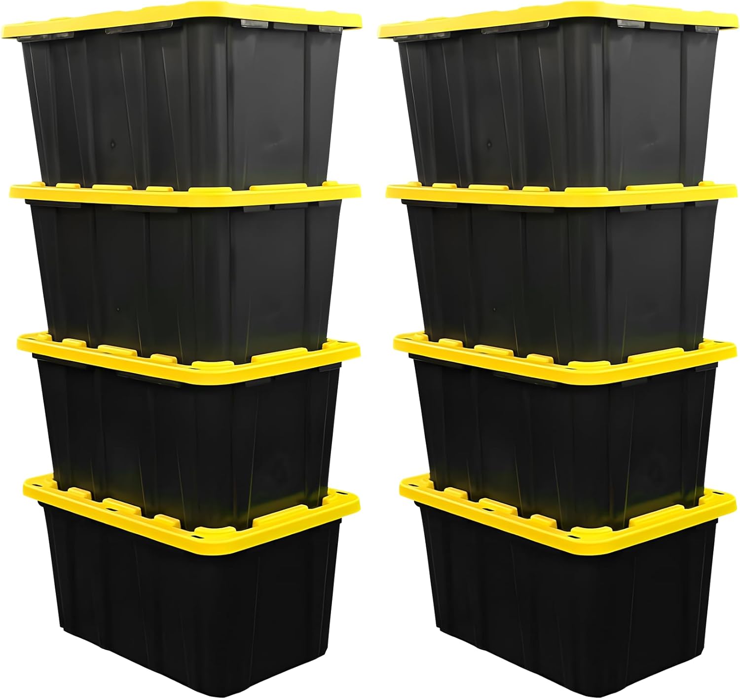 STOWIX 27-Gallon Storage Bins 📦 Heavy Duty Stackable (8-Pack) - Dvvgowev
