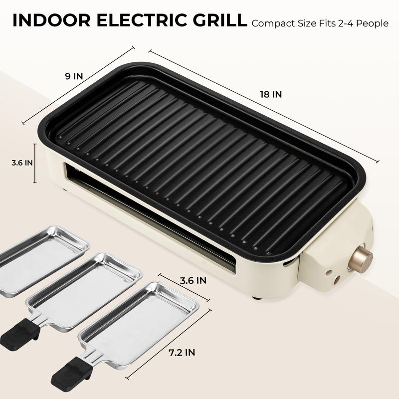 🔥 Pukomc Electric Indoor Grill – 2-in-1 Smokeless Grill & Griddle with Temperature Control - Dvvgowev