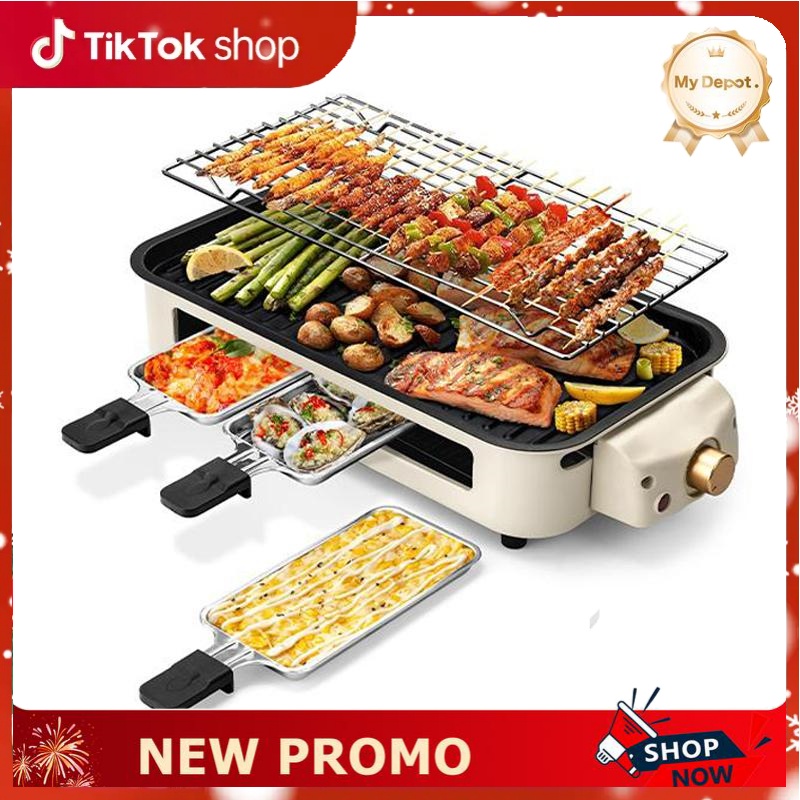 🔥 Pukomc Electric Indoor Grill – 2-in-1 Smokeless Grill & Griddle with Temperature Control - Dvvgowev