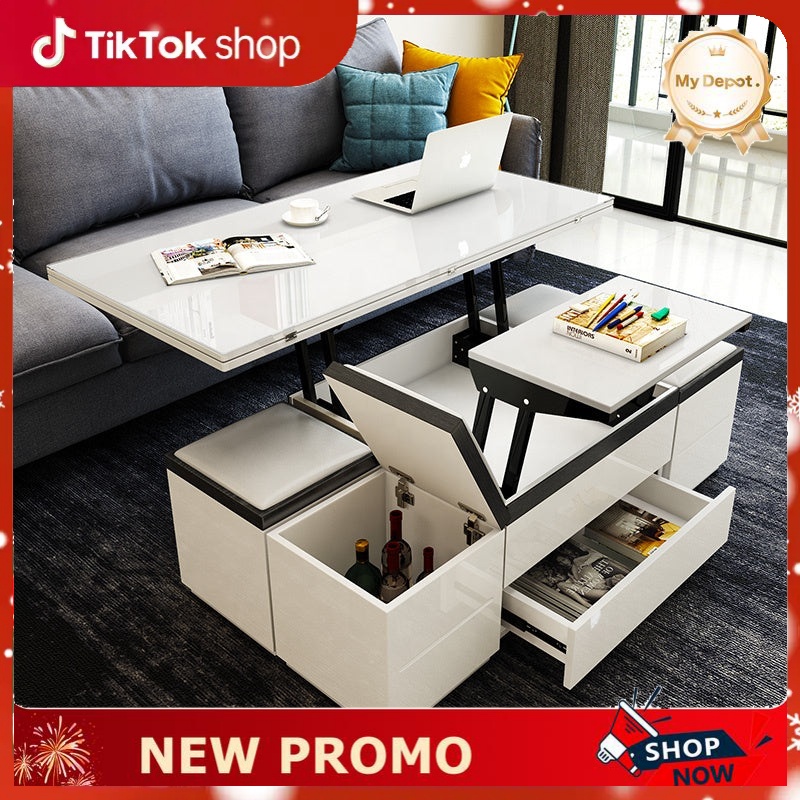 🔥 Easy Convertible Modular Dynamic Coffee Table – Adaptable Coffee, Dining & Workspace Table for Modern Homes - Dvvgowev