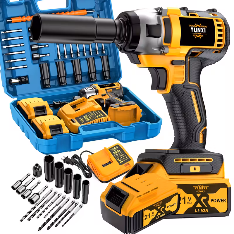 🔥 21 V Cordless Impact Wrench & Drill Set – Brushless Electric Impact Gun Kit with Battery & Full Accessories - Dvvgowev