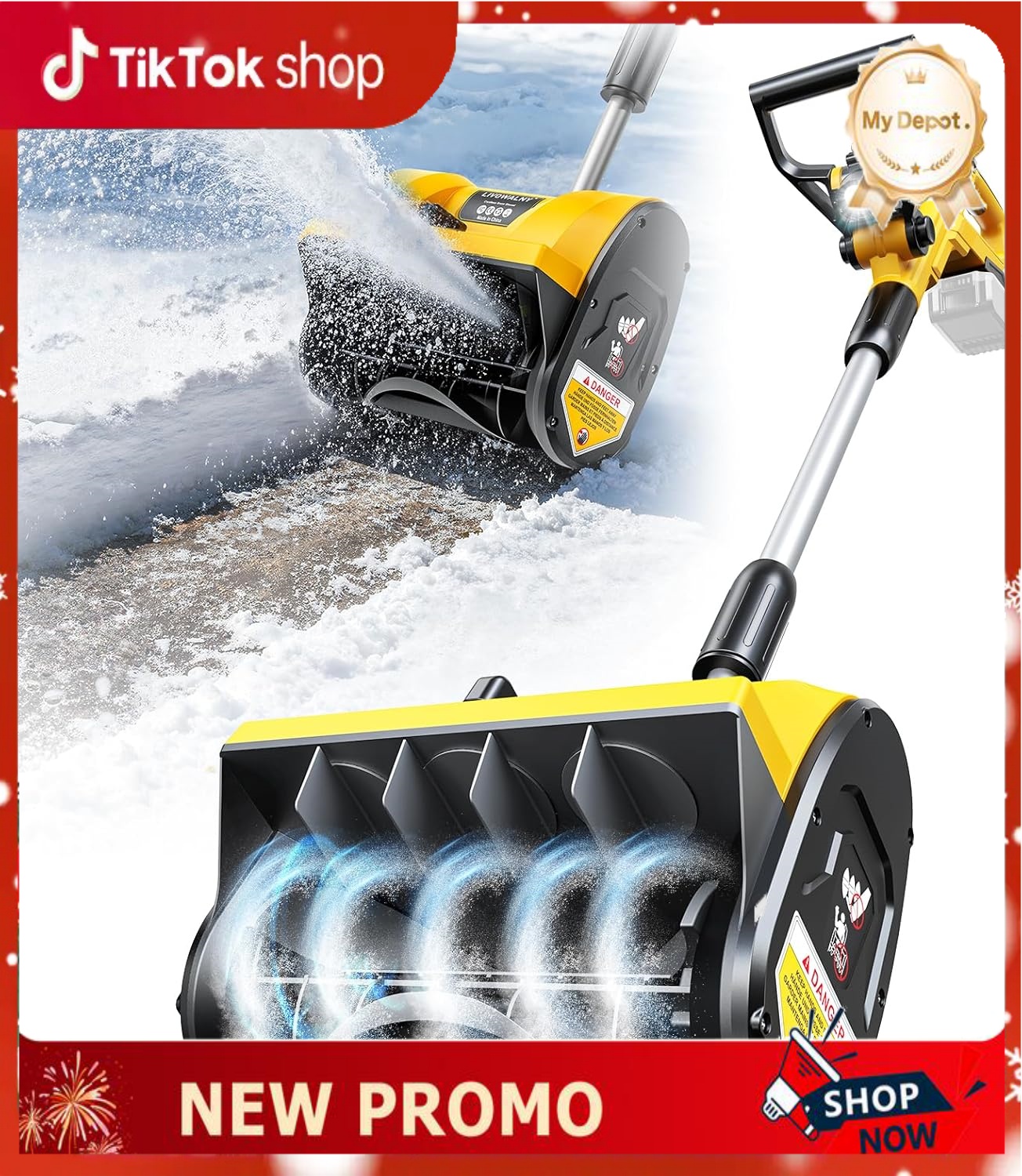 🔥 Cordless Electric Snow Shovel – Compatible with DEWALT 20V Batteries | Lightweight Snow Blower & Thrower - Dvvgowev